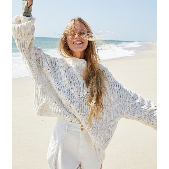 Free People Sweaters - Free People Seasons Change Sweater Ivory NWOT L